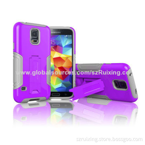 With Foldable Kickstand PC+Silicone 2 in 1 Case For Samsung Galaxy S5